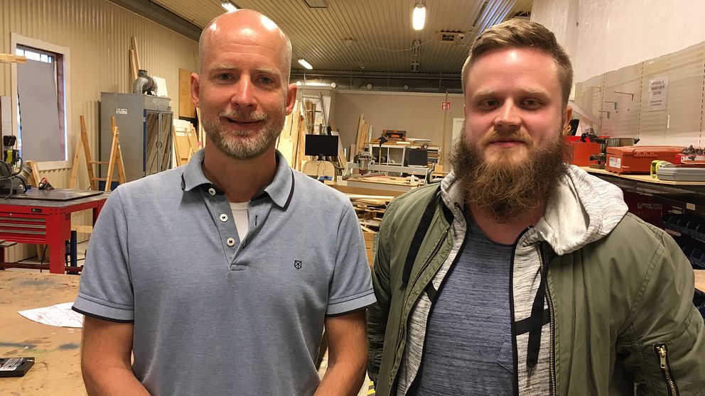 Mattias Ranbro och Matthias Nilsson håller till i Makers space i Skövde.