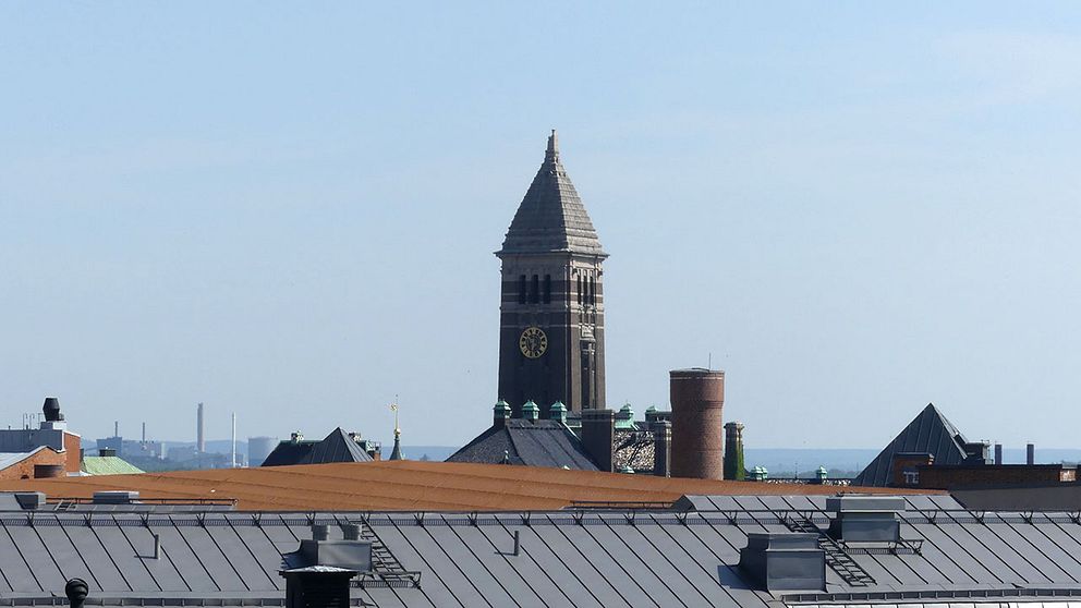 hustak och rådhusets torn i Norrköping