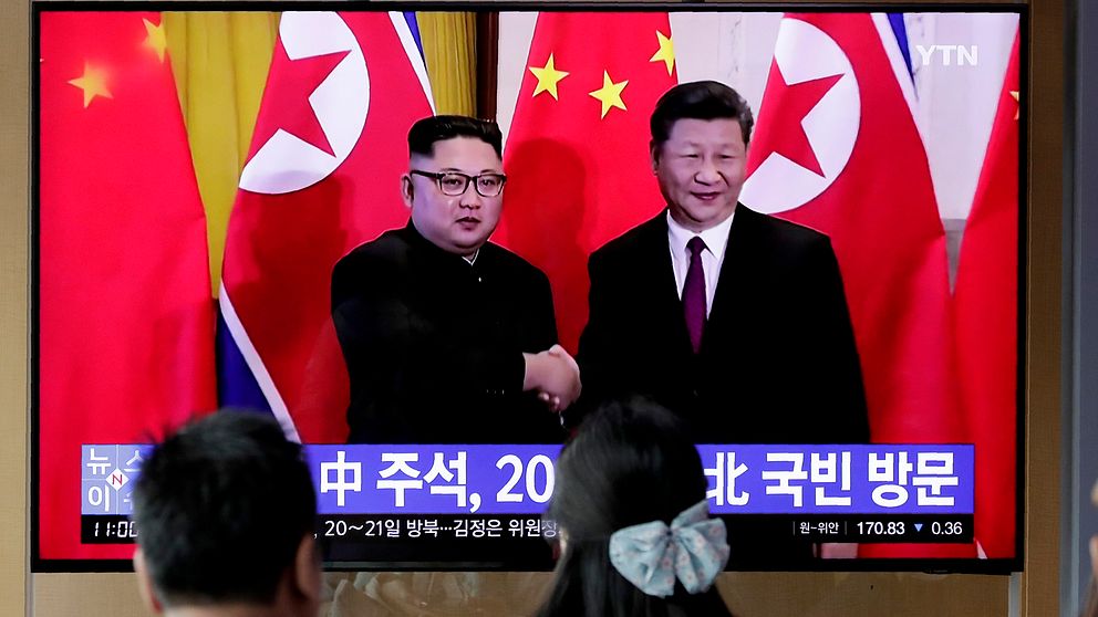 Kinas president Xi Jinping och Nordkoreas ledare Kim Jong-Un.