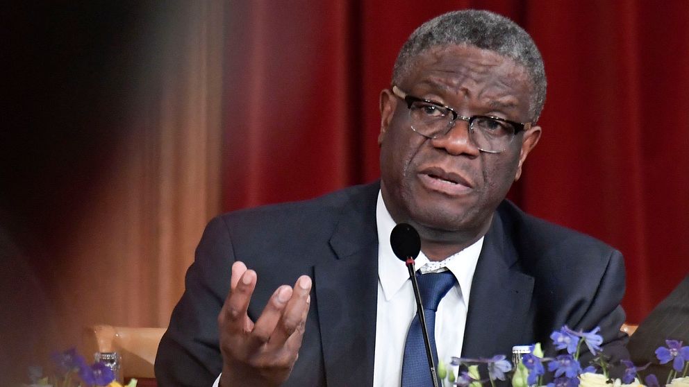 Nobels fredspristagare Denis Mukwege i riksdagshuset för att medverka i ett seminarium med talmannen.