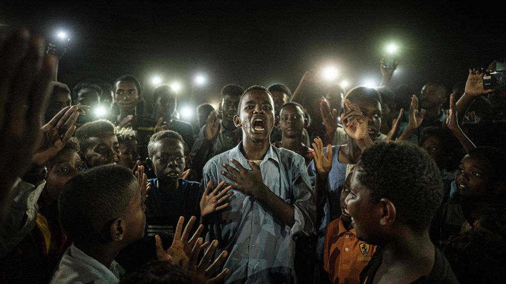 Demonstranter i Sudan