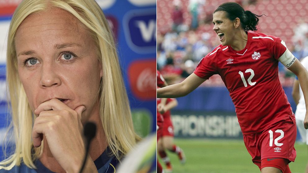 Caroline Seger och Christine Sinclair.