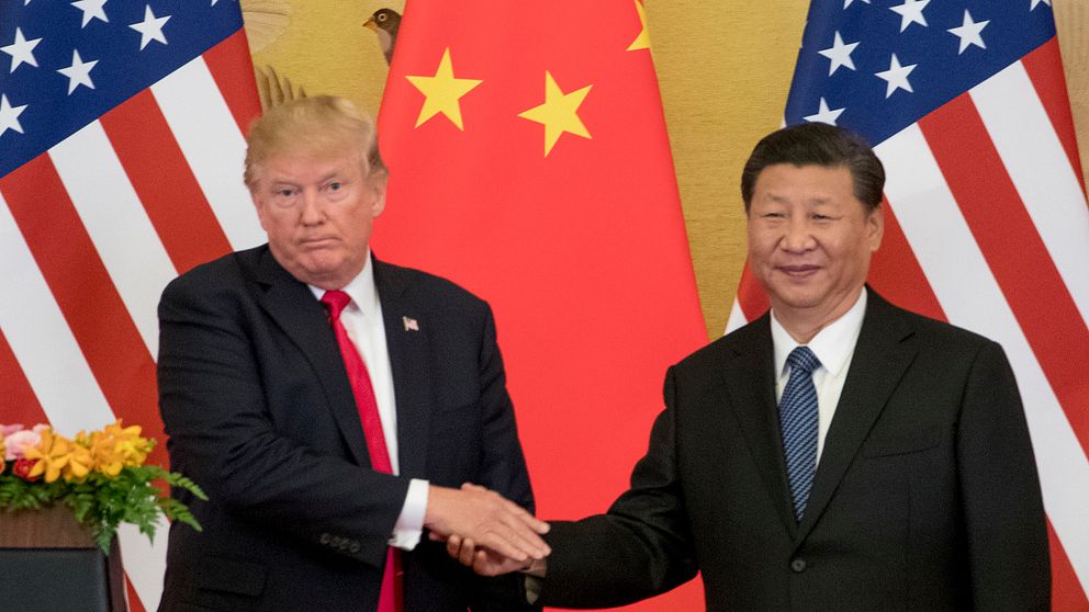 Donald Trump och Xi Jinping.
