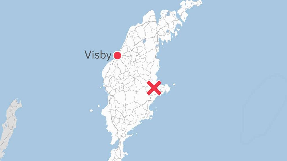 Karta som visar att Kärrmansmyr ligger på delan av östra Gotland