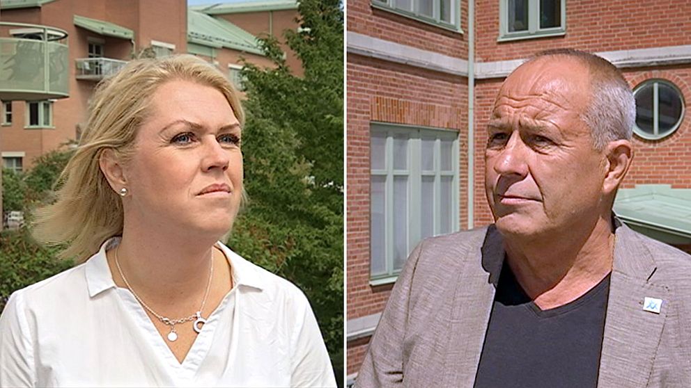 Socialminister Lena Hallengren (S) och Mats-Ola Rödén (L), ordförande för hälso- och sjukvårdsnämnden Region Gotland.