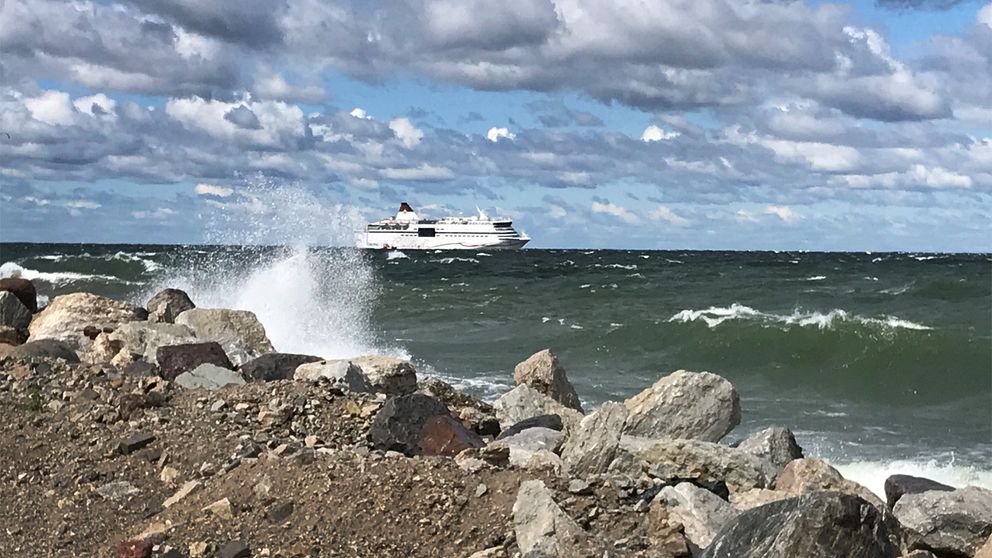 Fartyget ligger fast utanför Gotland