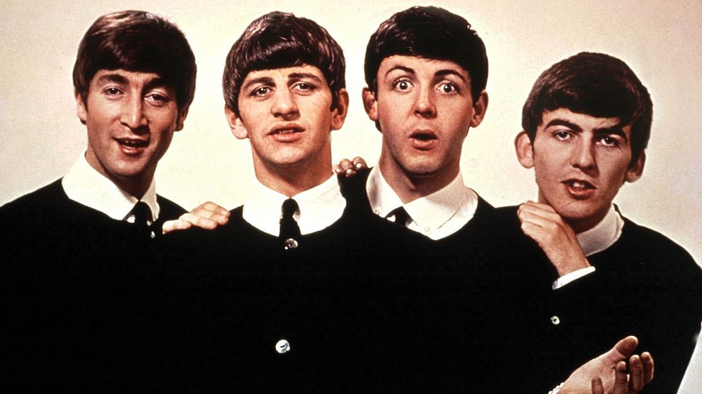 Beatles-medlemmarna John Lennon, Ringo Starr, Paul McCartney och George Harrison fotograferade 1963.