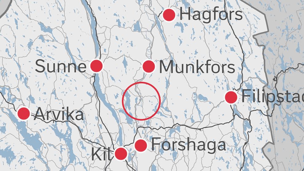 Karta över Värmland.