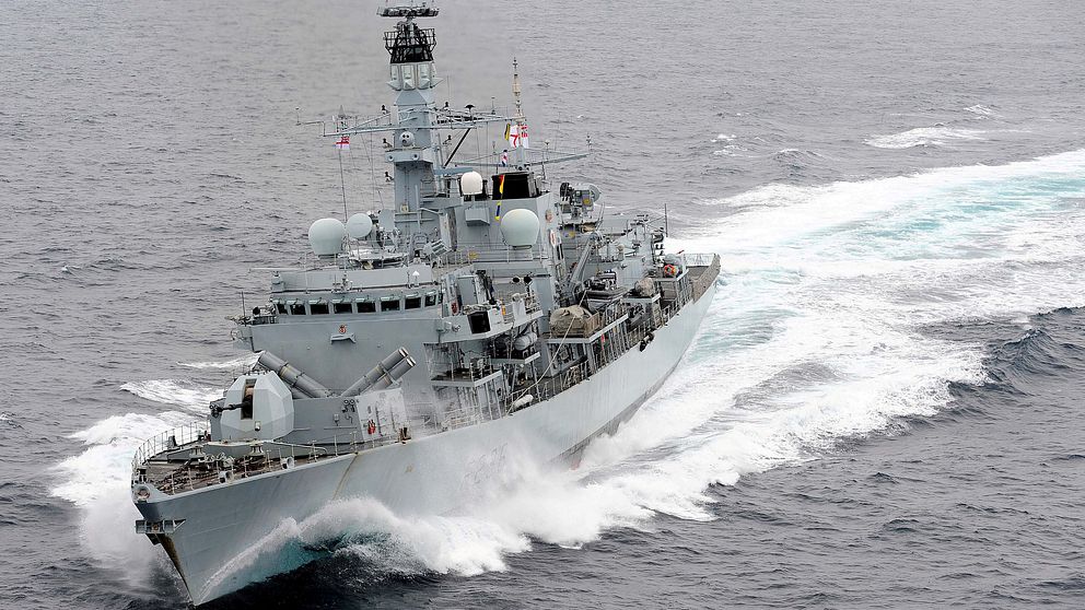 Brittiska frigatten HMS Montrose. Arkivbild.