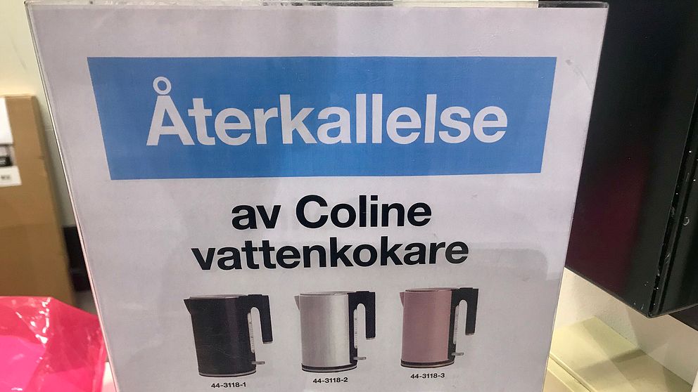 Vattenkokare återkallas – handtag kan lossna | SVT Nyheter