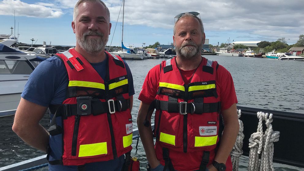 Sjöräddarna Jörgen Ahnstedt och Mats Kullberg på Hasslö