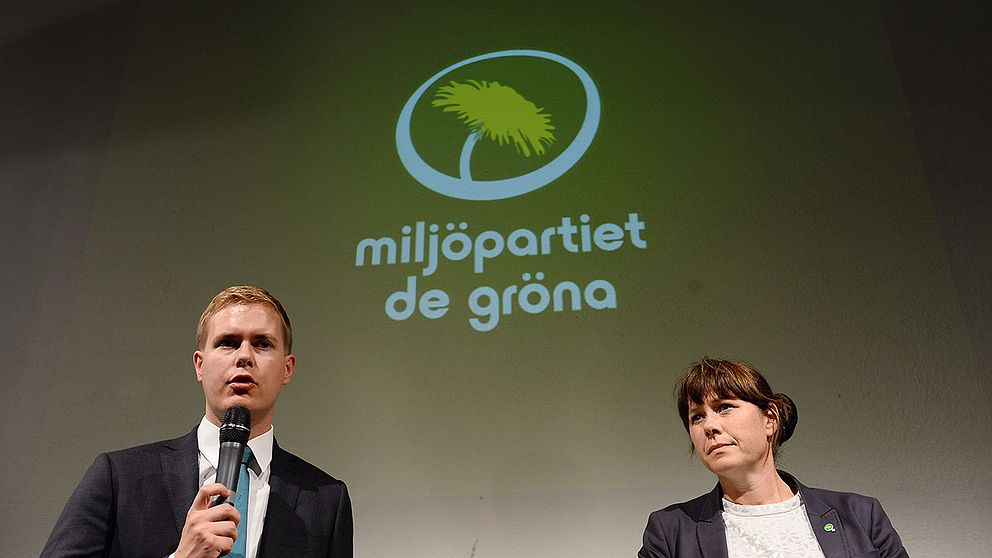 Miljöpartiets språkrör Gustav Fridolin och Åsa Romson.