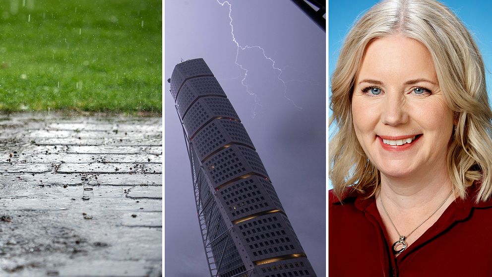 Kraftigt regn och åskskurar väntas under kvällen längs med Västkusten och sydöstra Norrland, berättar SVT:s meteorolog Åsa Rasmussen.