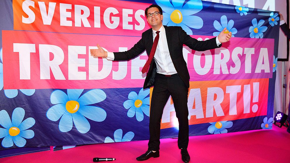 Sverigedemokraternas partiledare Jimmie Åkesson på valdagen.