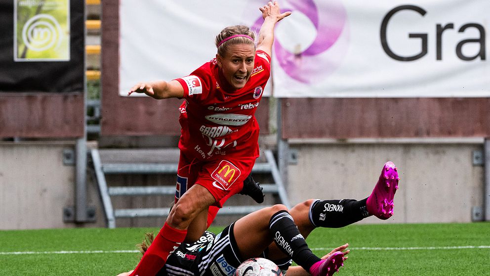 Örebros Emma Kullberg under fotbollsmatchen i Damallsvenskan mellan Örebro och Piteå den 10 augusti 2019 i Örebro.