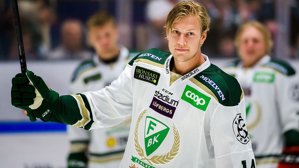 Färjestads Victor Ejdsell under det första ispasset för Färjestad inför SHL säsongen 2019/2020 den 31 juli 2019 i Karlstad.