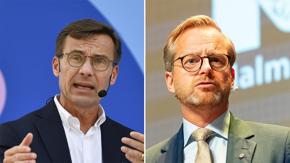 Partiledaren Ulf Kristersson (M) och inrikesminister Mikael Damberg (S)