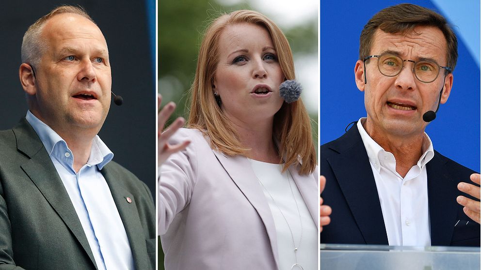 Jonas Sjöstedt(V) , Annie Lööf (C) och Ulf Kristersson (M)