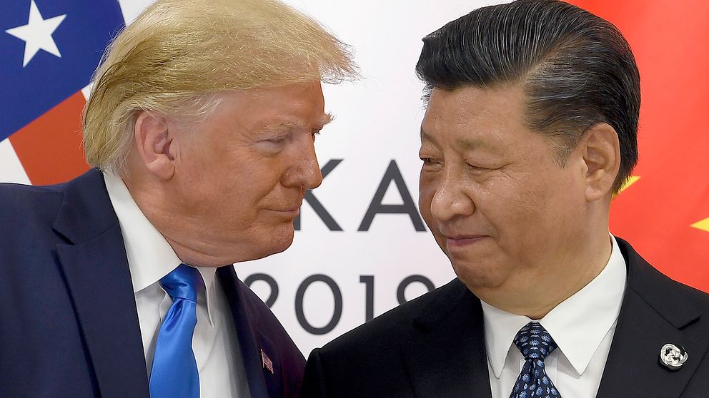 USA:s president Donald Trump till vänster och Kinas president Xi Jinping