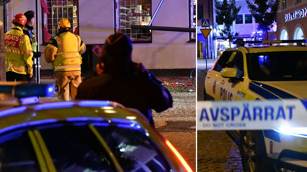 En person skadades i explosionen utanför en butikslokal i ett mindre flerbostadshus i centrala Lund.