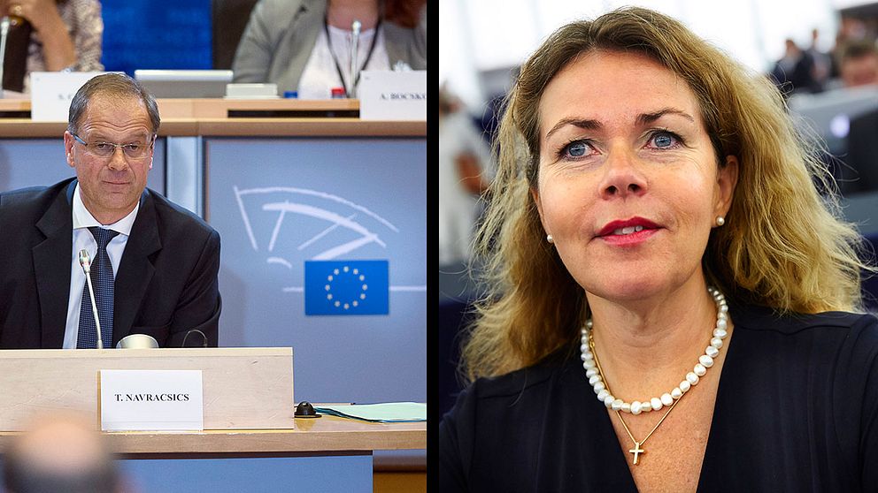 Tibor Navracsics frågas ut av bland andra Cecilia Wikström i EU-parlamentet.