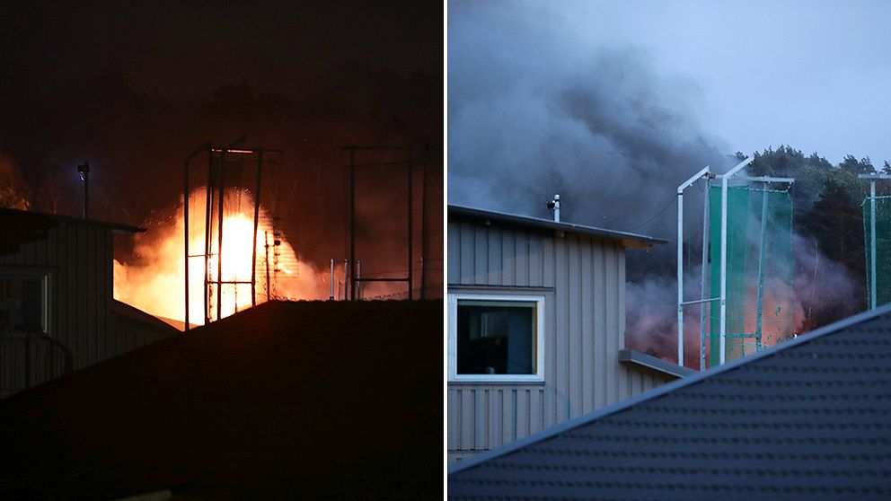 Sporthall i Göteborg totalförstörd i brand