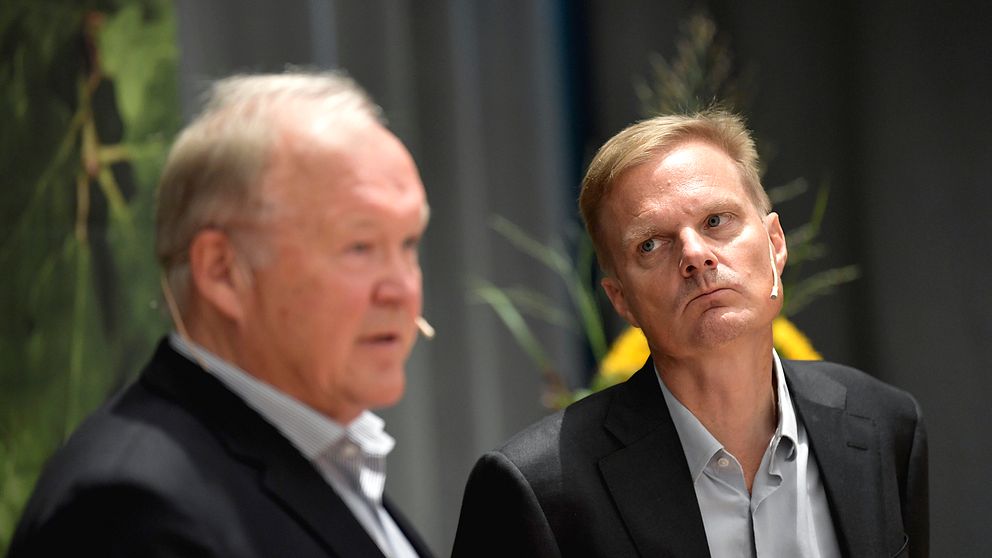 Swedbanks vd Jens Henriksson och ´bankens styrelseordförande Göran Persson