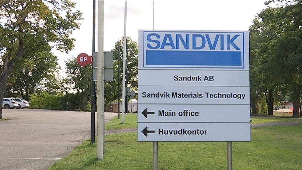Skylt utanför Sandviks huvudkontor.
