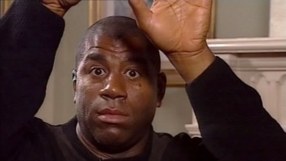 Magic Johnson intervjuas av Jacob Hård 1999.