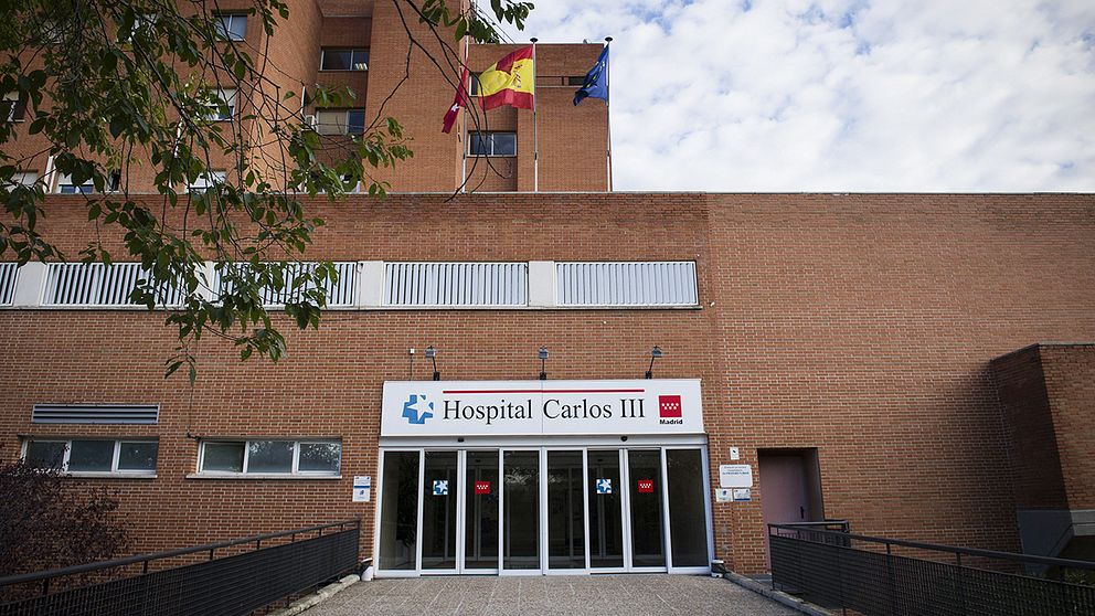 Det sjukhus i Madrid där patienten som sedan avled  behandlades.