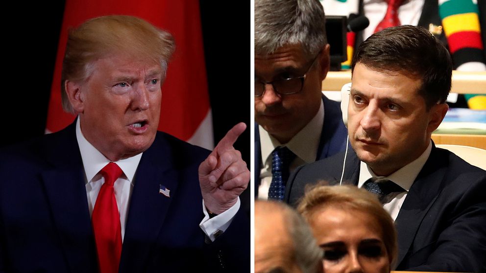 USA:s president Donald Trump och Ukrainas nyvalde president Volodymyr Zelenskyj.