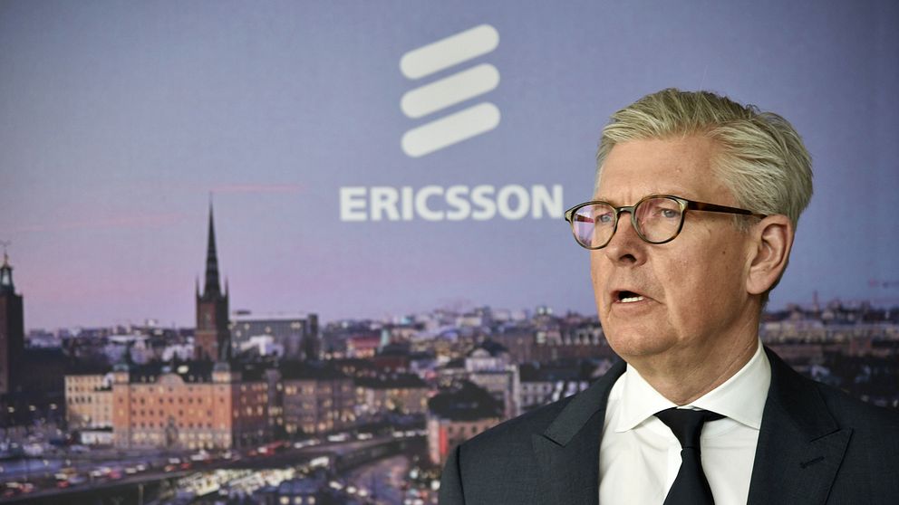 Ericssons vd Börje Ekholm under en pressträff tidigare i år.