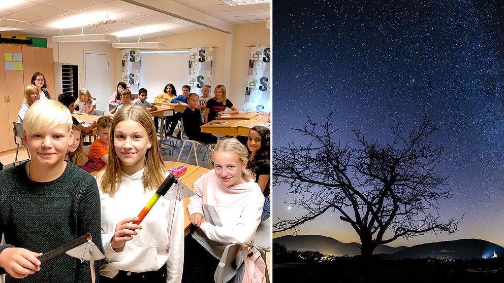 Barn på  Mölleskolan i Glimåkra har hjälpt till att räkan stjärnor i ett massexperiment om ljusföroreningar.