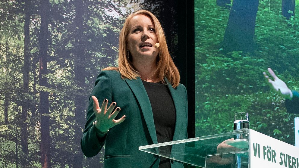 Centerpartiets partiledare Annie Lööf talar på partiets stämma i Karlstad.