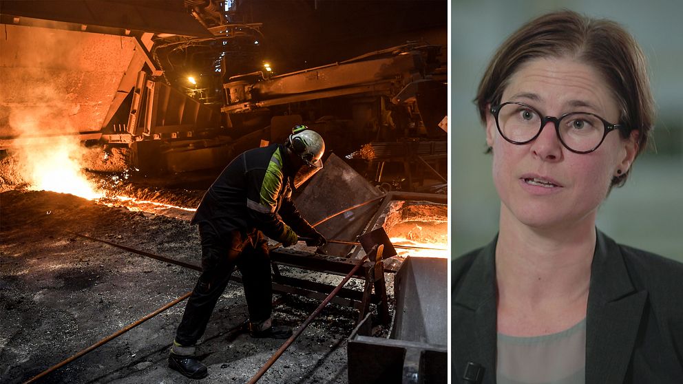 Naturskyddsföreningens ordförande Johanna Sandahl säger att det behövs ett pris för koldioxiden som stålindustrin i Sverige släpper ut varje år. ”Det måste kosta att släppa ut”, säger hon till SVT:s Agenda.