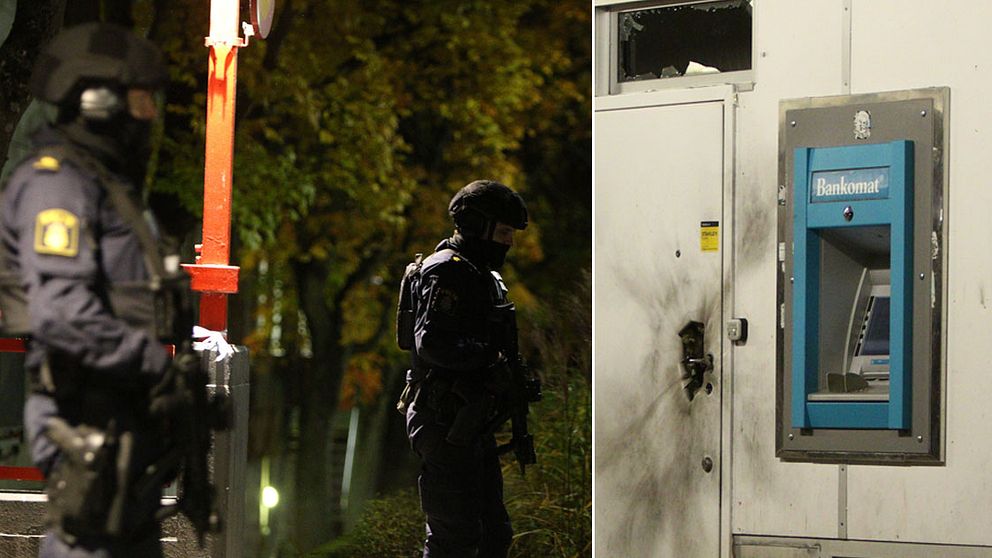 Tungt beväpnad polis patrullerade på Råslätt efter rånförsöket under natten mot söndagen.