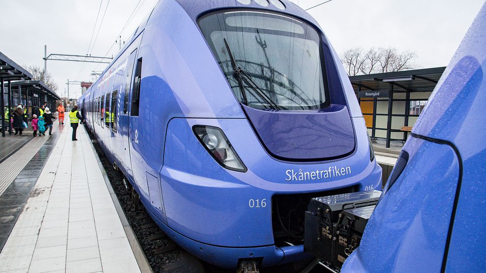 Tåg vid perrongen i Malmö