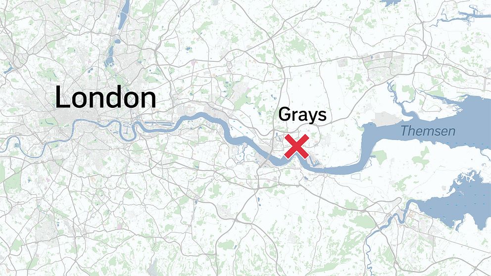 Lastbilen hittades i ett industriområde i Grays utanför London