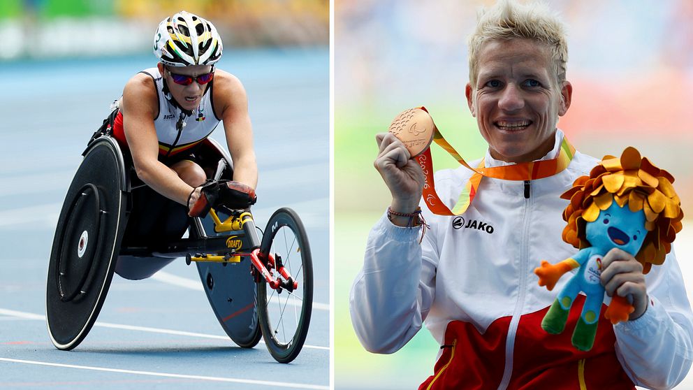 Marieke Vervoort under Paralympics i Rio där hon knep två medaljer.