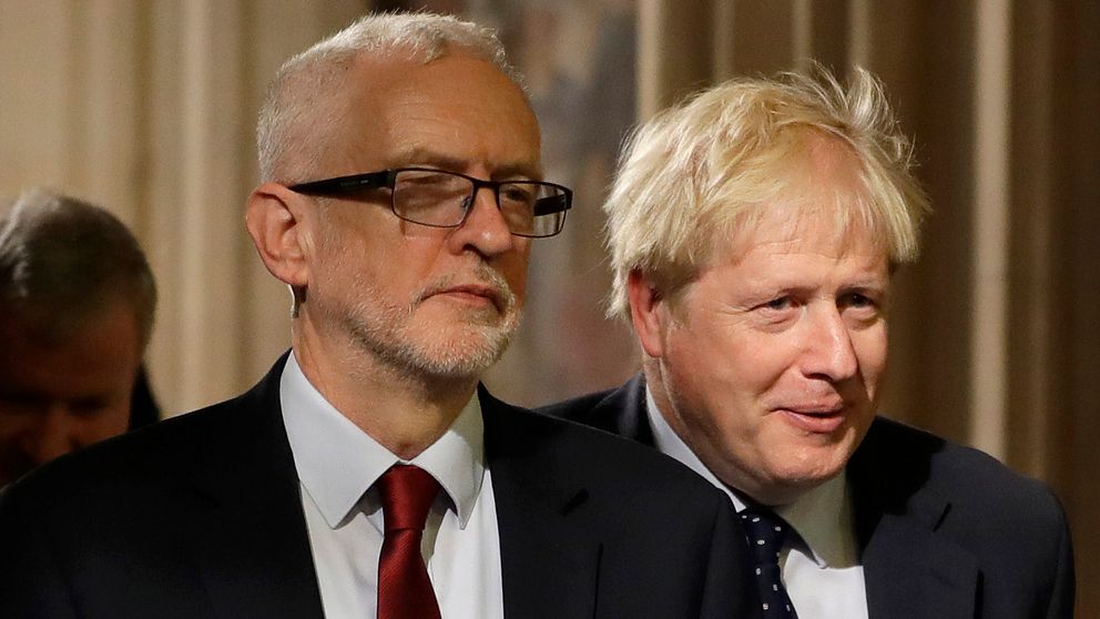 Labourledaren Jeremy Corbyn och premiärministern Boris Johnson