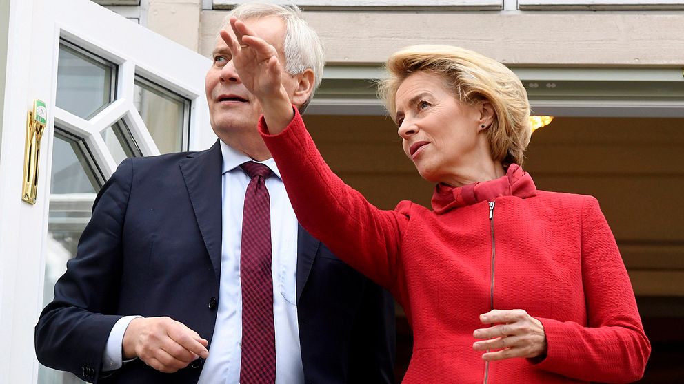 Antti Rinne och Ursula von der Leyen.