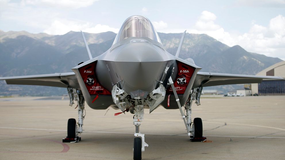 Amerikanskt F-35 stridsflygplan på Hill flygbas i Utah.