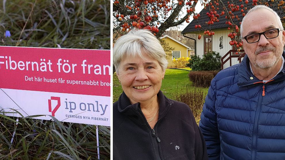 Paret Berit och Sven Bergqvist i Laggarberg framför sitt hus i Laggarberg, Timrå kommun