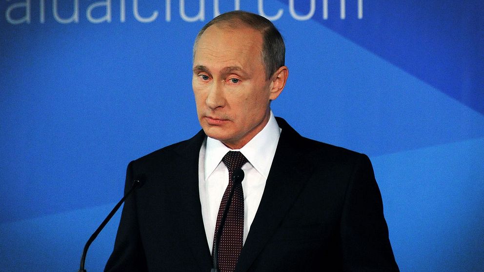 Den ryske presidenten Vladimir Putin höll ett skarpt tal på fredagen.