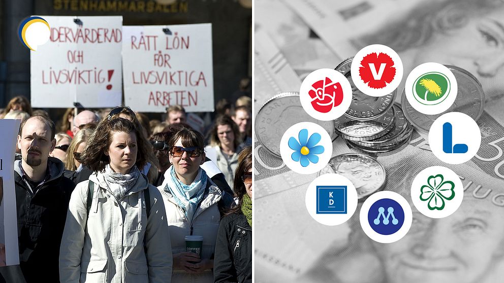 Demonstration för rättvis lön.