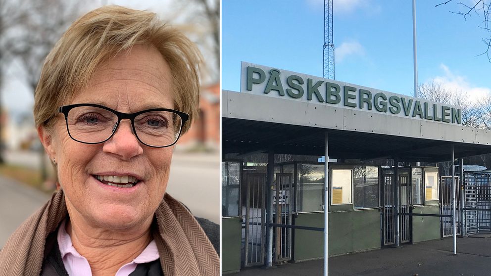 Ann-Charlotte Stenkil (M) är glad över att ha ett lag i Allsvenskan men samtidigt försöker hon få notan över kommunens utgifter att gå ihop.