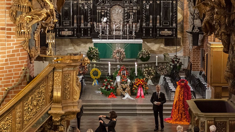 Sara Danius i Storkyrkan i Stockholm.