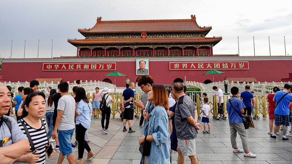 Bilden föreställer himmelska fridens torg i Peking, Kina.