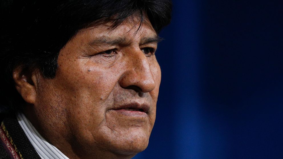 Bolivias före detta president Evo Morales. Han avgick från sin post söndagen den 10 november 2019 efter bland annat uppmaningar från militären och krav från oppositionen.