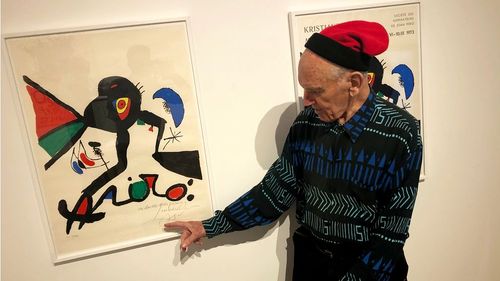 Nils Tryding samlade ihop 154 affischer från konstnären Joan Miró och skänkte till Kristianstad kommun.